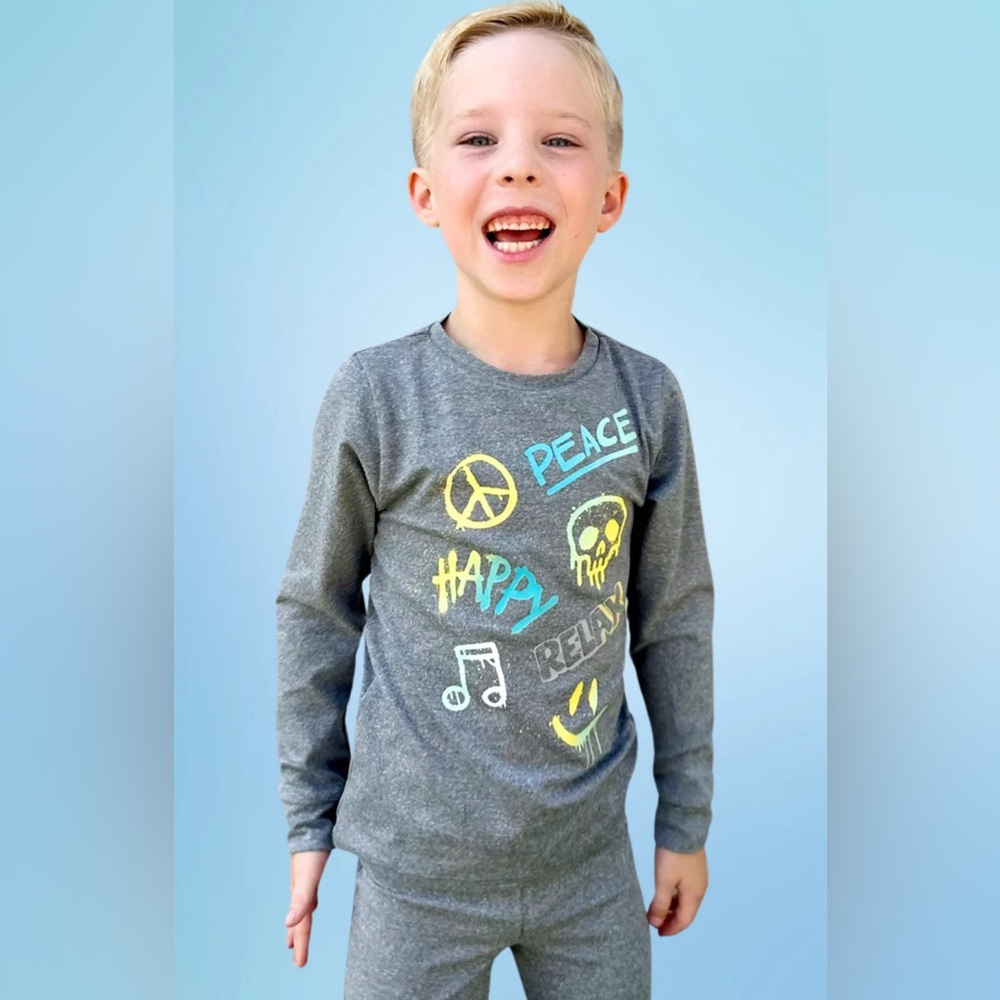 BNWT! Boys Simply Soft Long Sleeve Crew & Slim Lounge Bottom Size 2